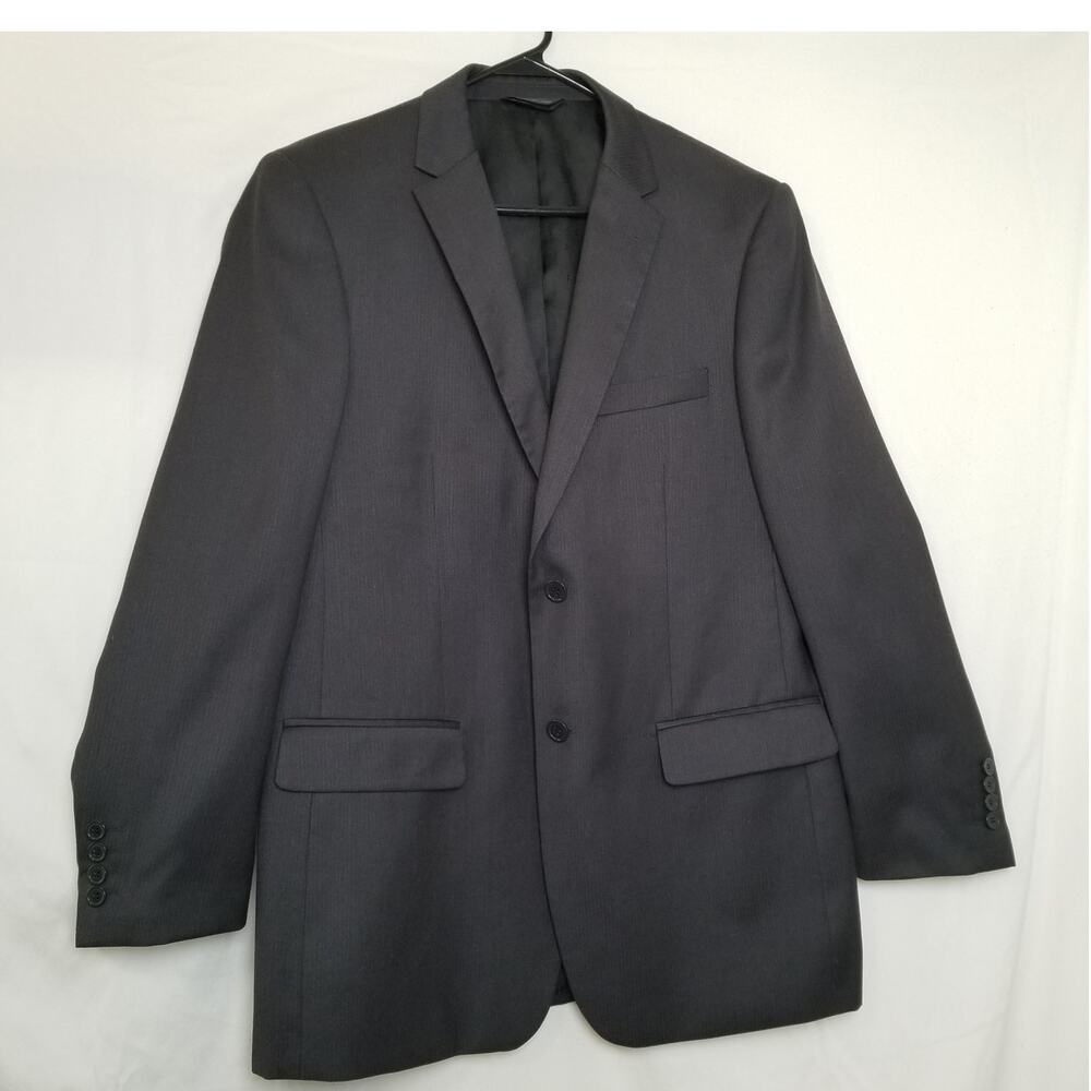 Angelo Rossi Black Hand Tailored Micro Tech Blazer Sport Coat Jacket Size 40 R